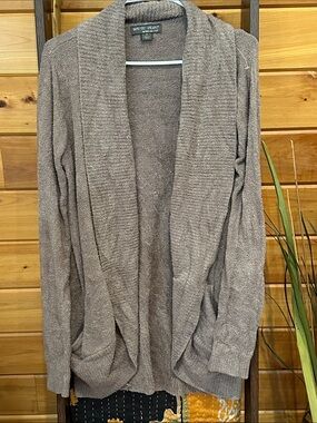 Barefoot Dreams Taupe Open-Front Cozy Cardigan